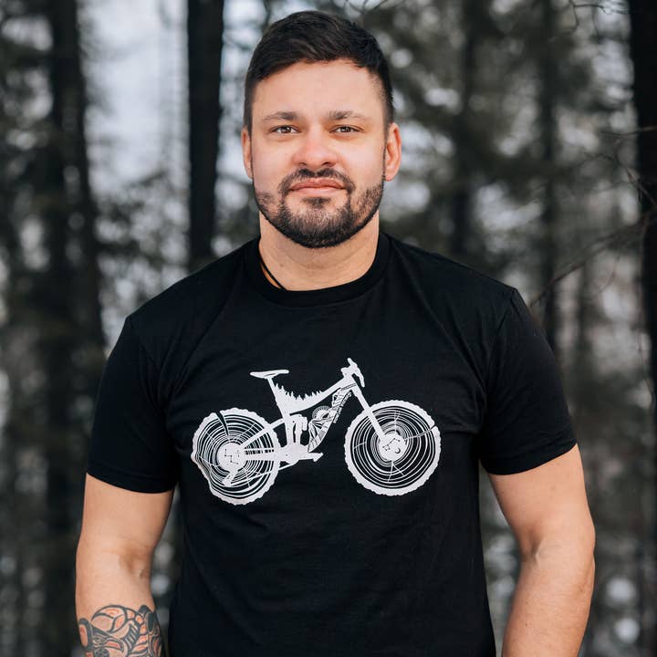 Mountain Bike, Unisex T-shirt, Responsibly Made for wholesale by Mountain Mornings