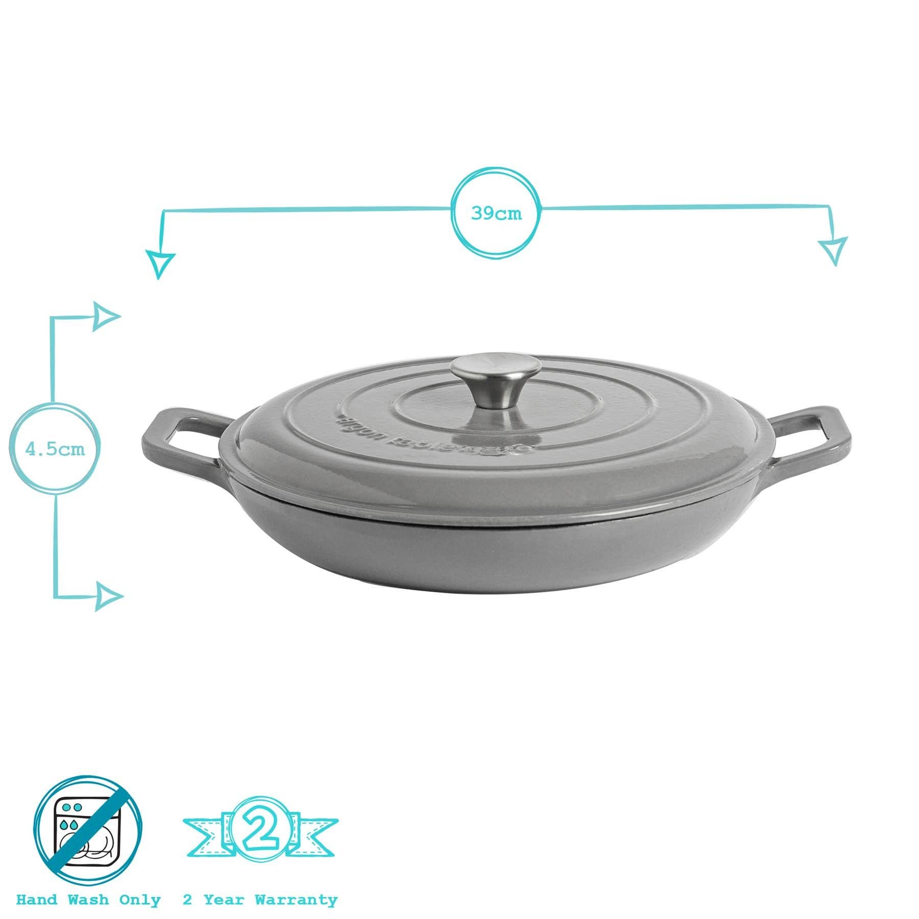 Rinkit Ltd - Wholesale Cooking Pot - Argon Tableware Cast Iron Casserole Dish - 2.9L - Slate Grey4