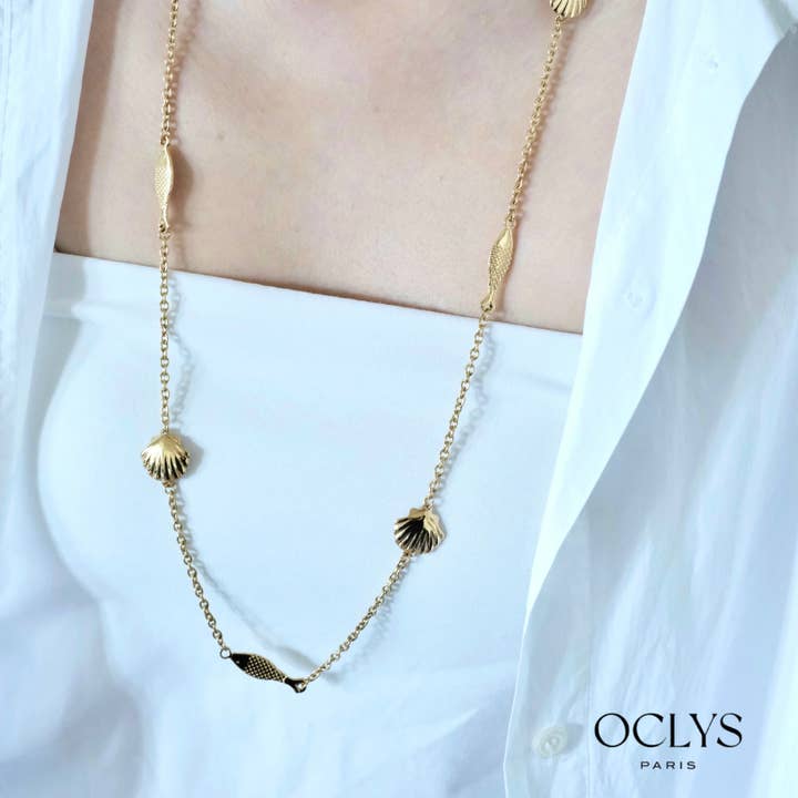Marin lång halsband i förgyllt rostfritt stål Xona för wholesale av Oclys