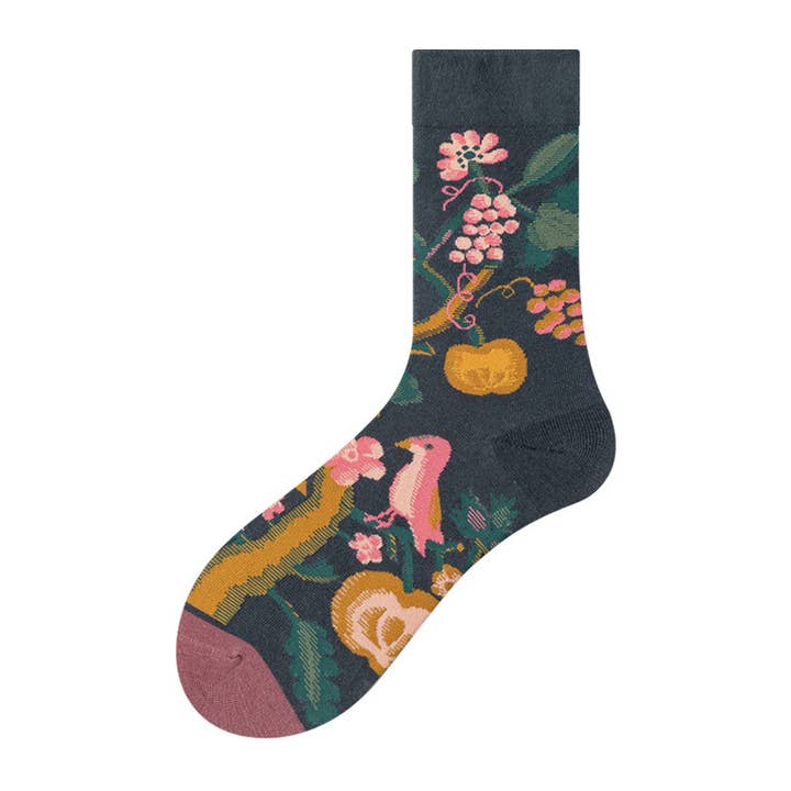 Tourtiwi - Wholesale Socks - Unisex - Vintage floral plant socks cotton socks long socks2