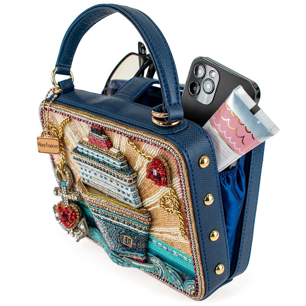 Mary Frances Accessories - Wholesale Top Handle Bag - Women's - Full Steam Ahead Beaded Cruise Ship Top Handle Handbag10