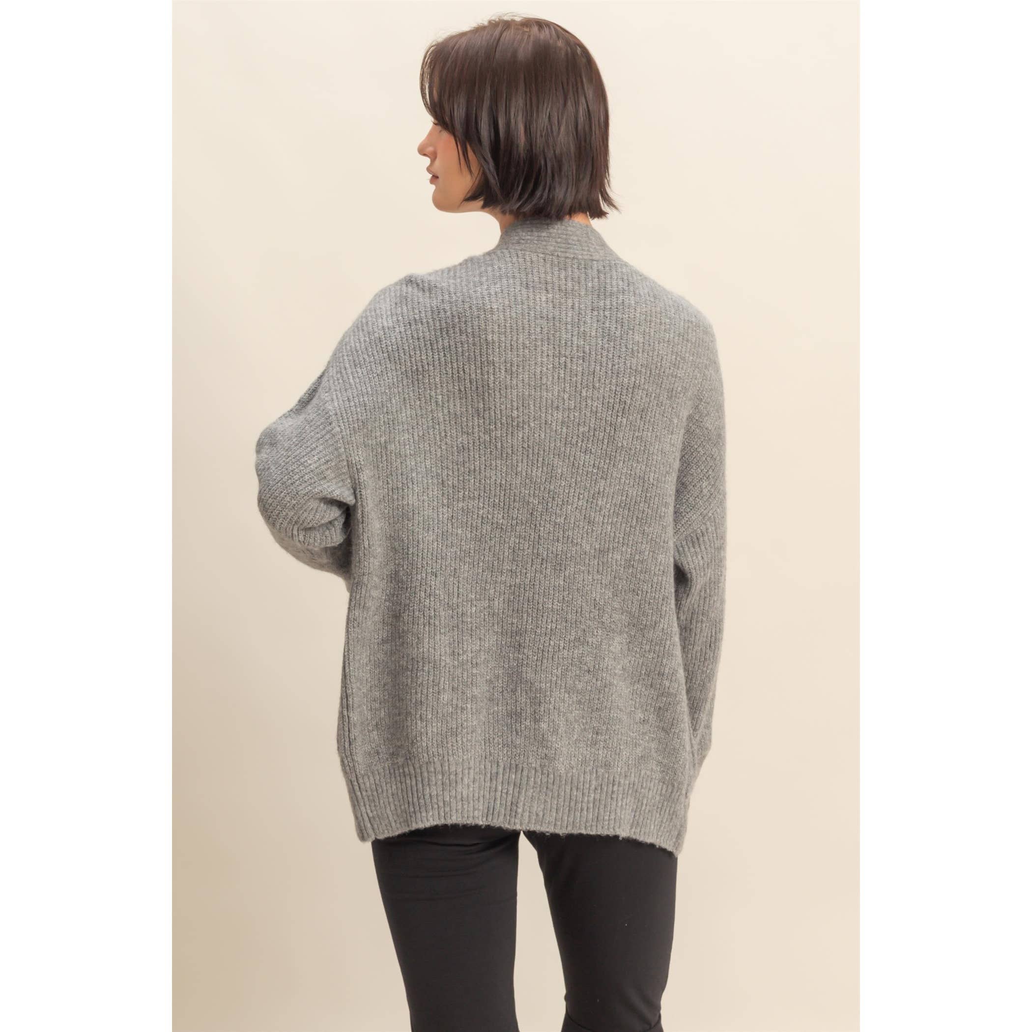 HYFVE - Wholesale Cardigan - Women's - Oversized Sweater Cardigan With Front Pockets1