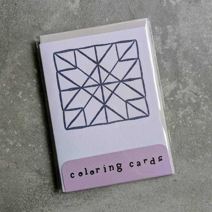 Quilt Letterpress Malvorlagen – Set aus 4 | A1 DIY Notizkarten auf Baumwollpapier für den Großhandel von Beau Paper Co.