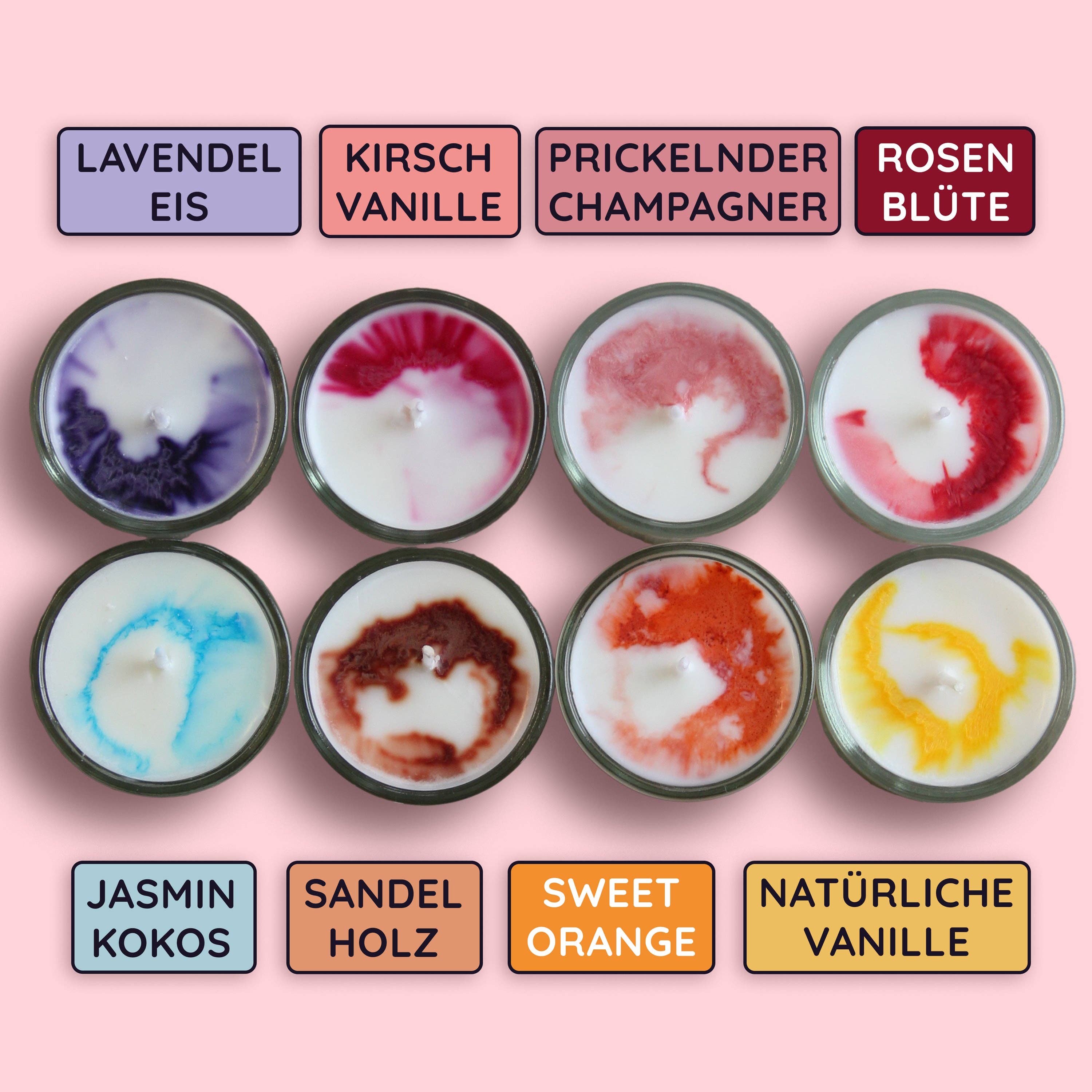 mysoy‎® Duftkerzen-Manufaktur - Vendita all'ingrosso Candele a lumino - Set di 3 lumini effetto fatti a mano | Tester di candele profumate23