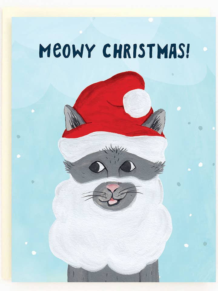 Santa Cat Holiday Card for wholesale by The Paperhood