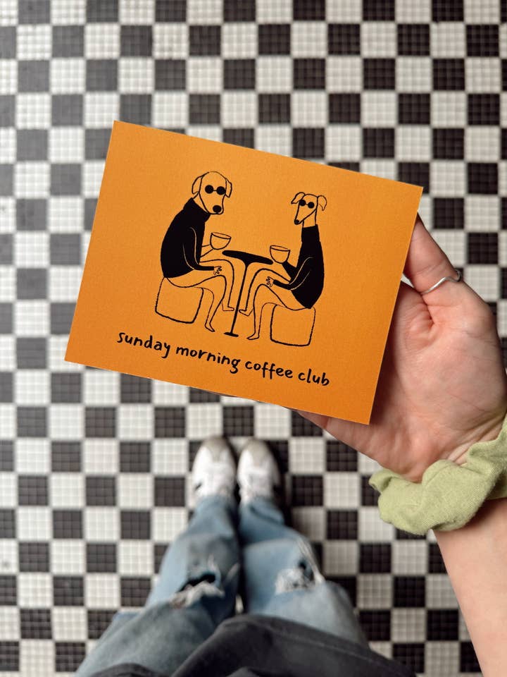 Carte postale du club de café du dimanche matin pour la vente par Call Your Mom