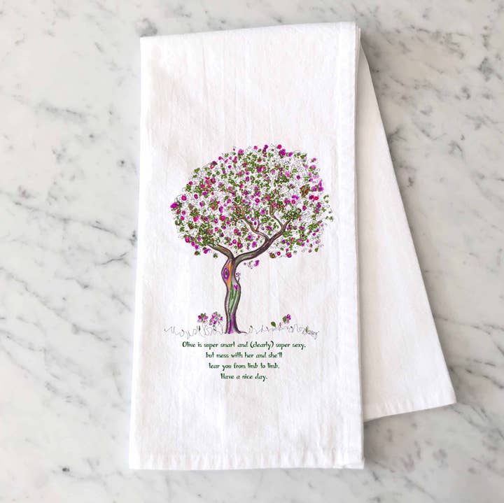 Trees Have Feelings - Wholesale Tea Towel - OLIVE | Tea Towel0