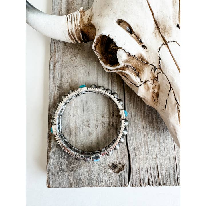 Boho Ranch Shop – wholesale Beaded bracelet – Navajo Style Pearl Stone Stretch Bracelet2