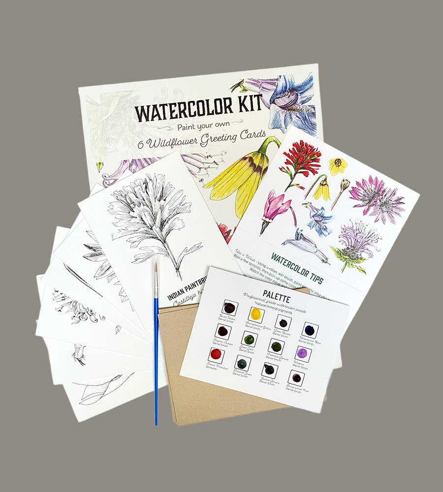 Madrona Press - Wholesale DIY Craft Kit - Watercolor Greeting Card Kit - Wildflower 6 Cards2