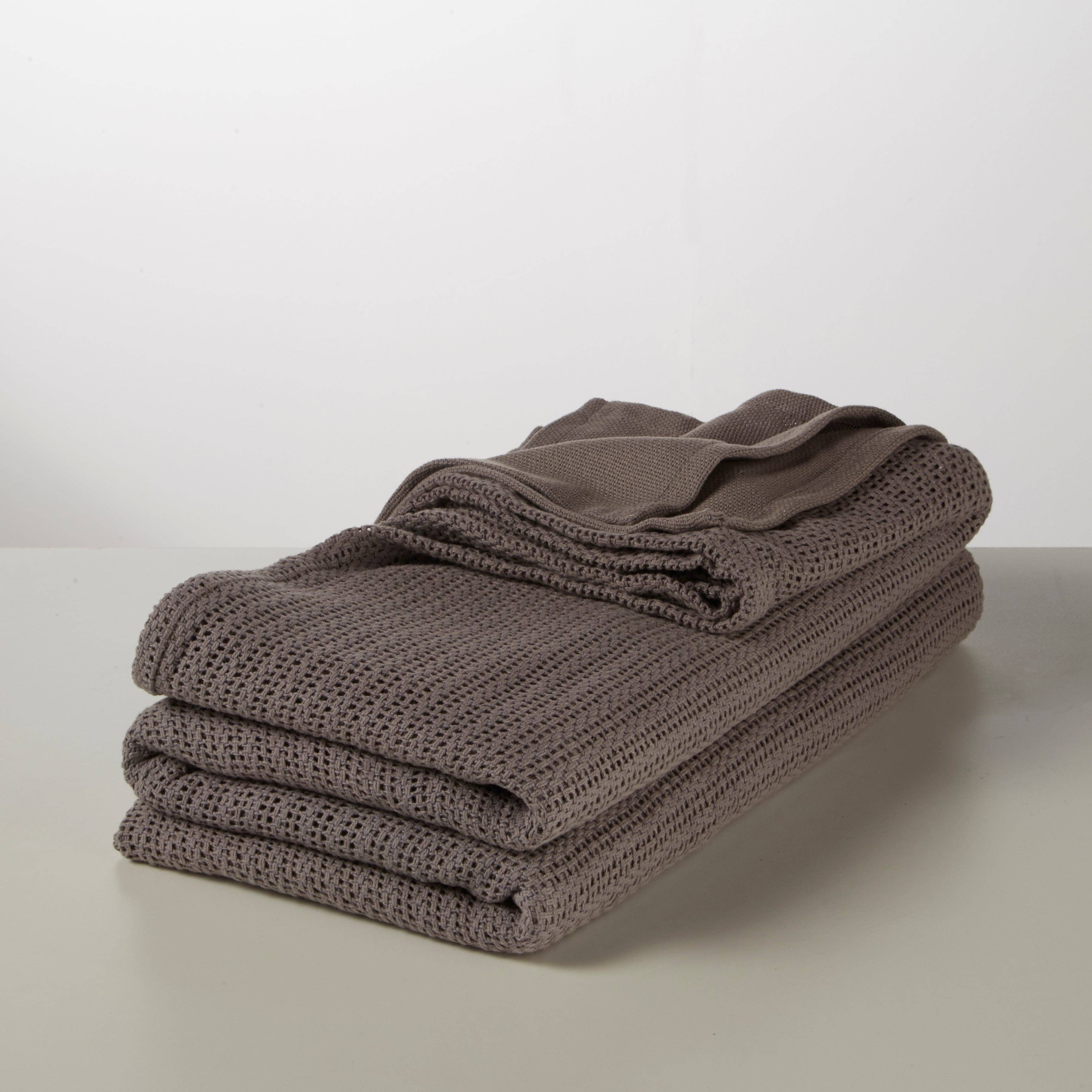 K LIVING – wholesale Bedding blanket – Sleepscene Smoke Grey Cellular Blanket3