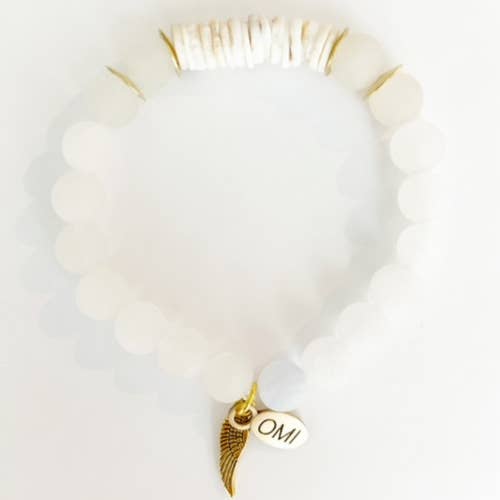 Agate transparente Rise avec coque groupée 8 mm pour la vente par omibeads