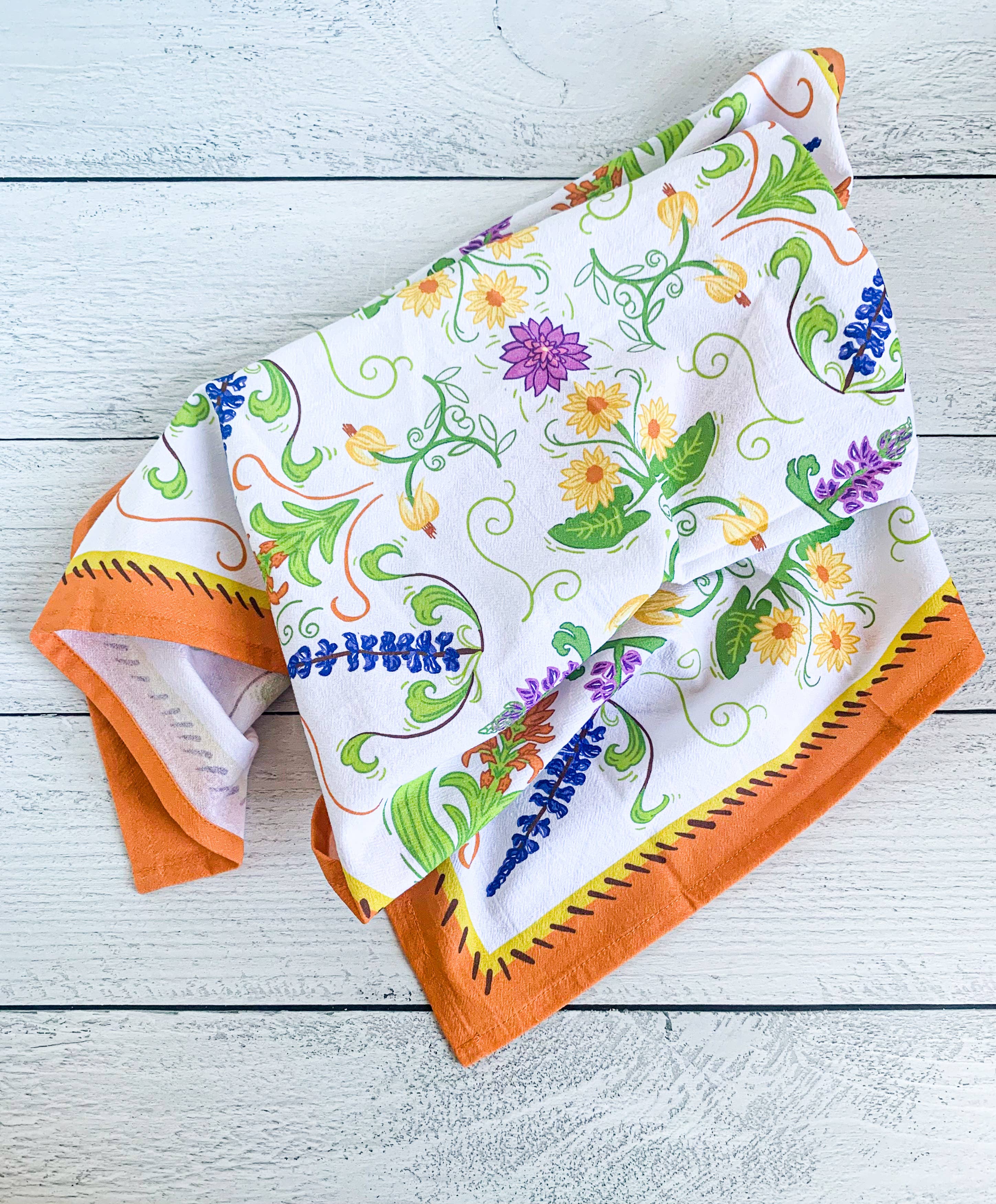 Corvidae drawings & designs - Wholesale Tea Towel - Fiori Wildflower Kitchen Tea Towel2