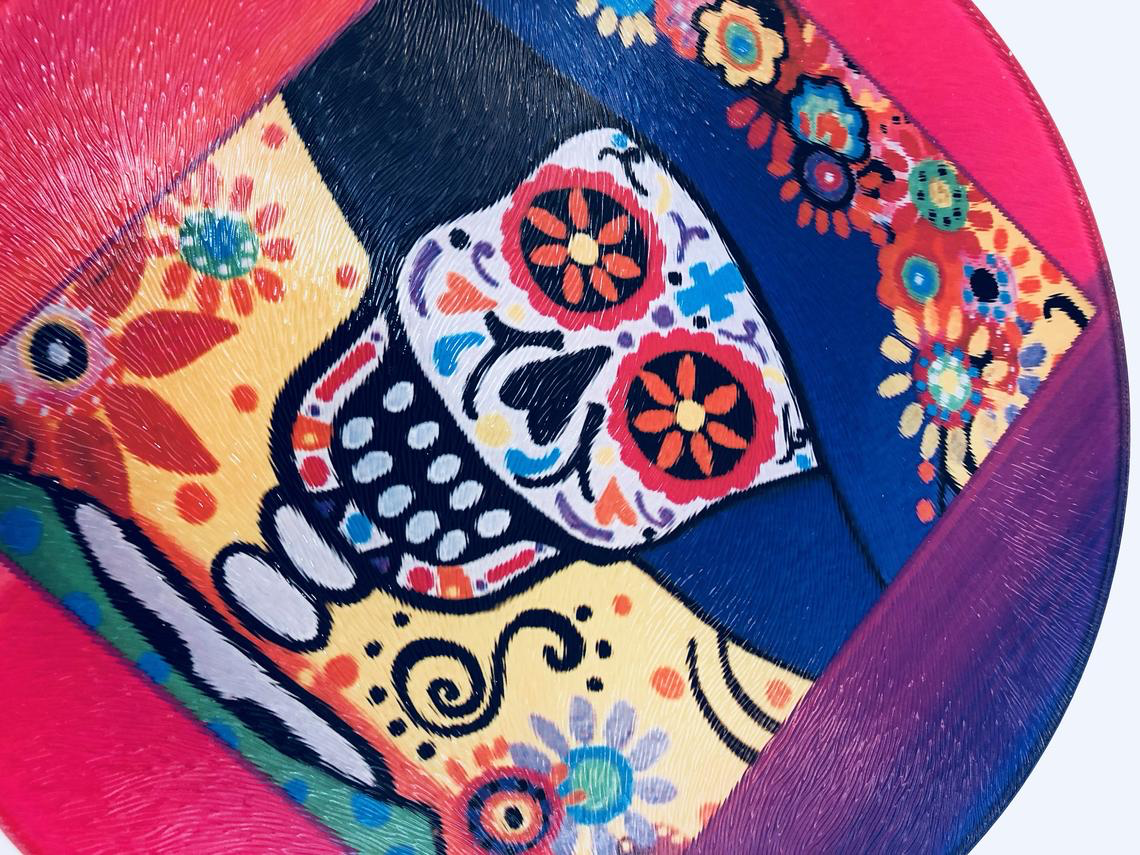 GP Originals - Wholesale Cutting Board - Catrina Sugar Skull -  8" x 8" Tempered Glass Cutting Board2