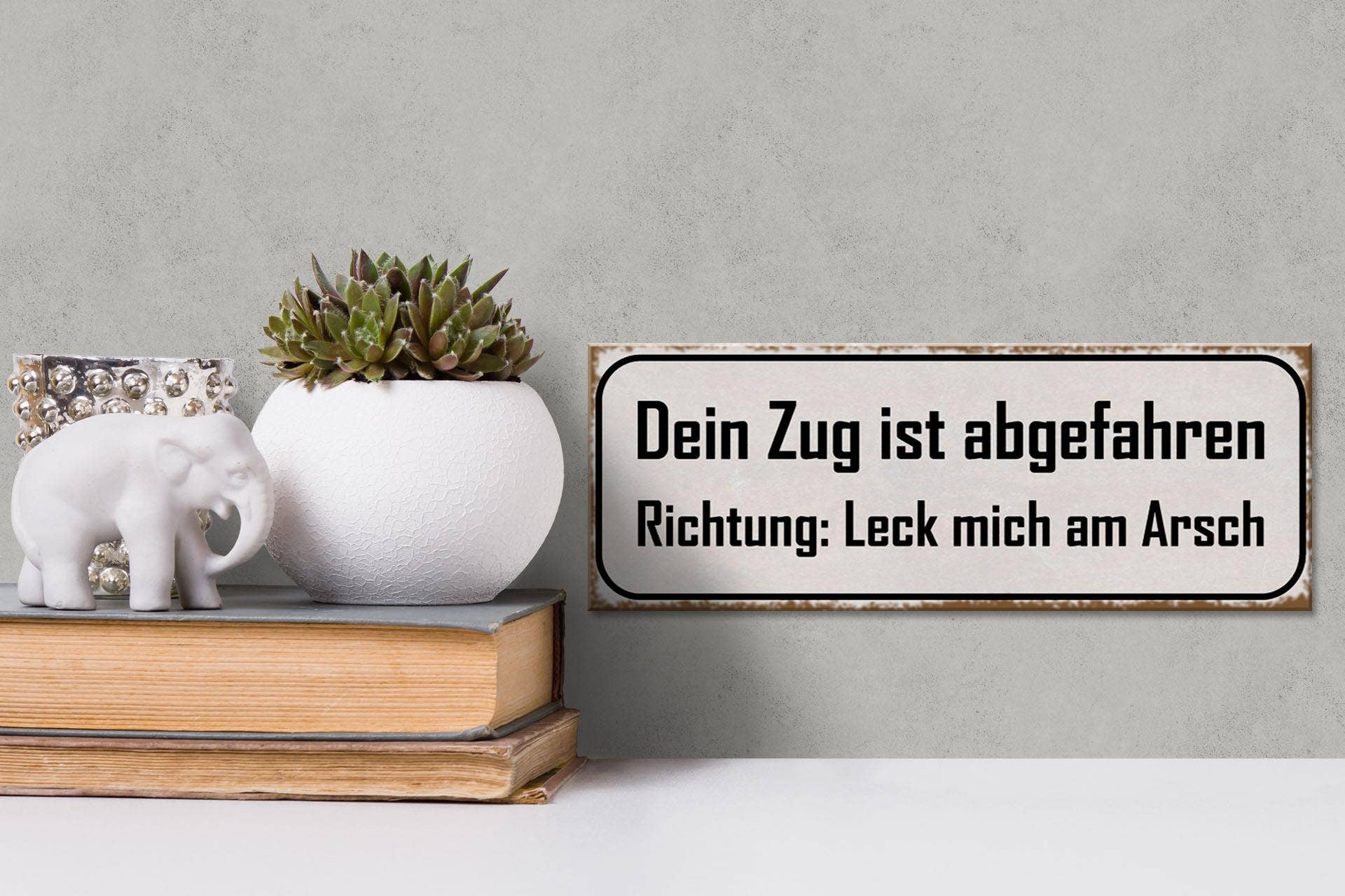 Femer - Wholesale Sign - Wooden sign saying 27x10cm your train has left direction2