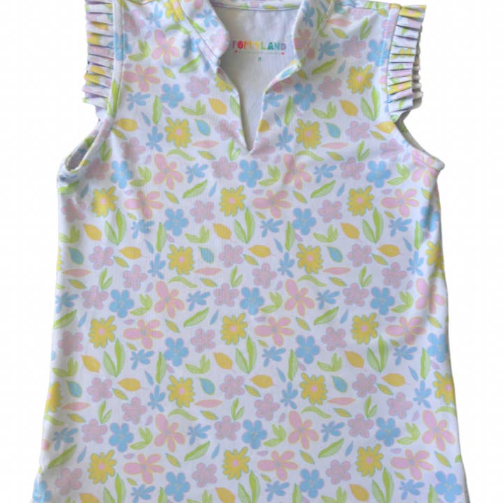 Lauren Top in Green Hills Garden for wholesale by Poppyland