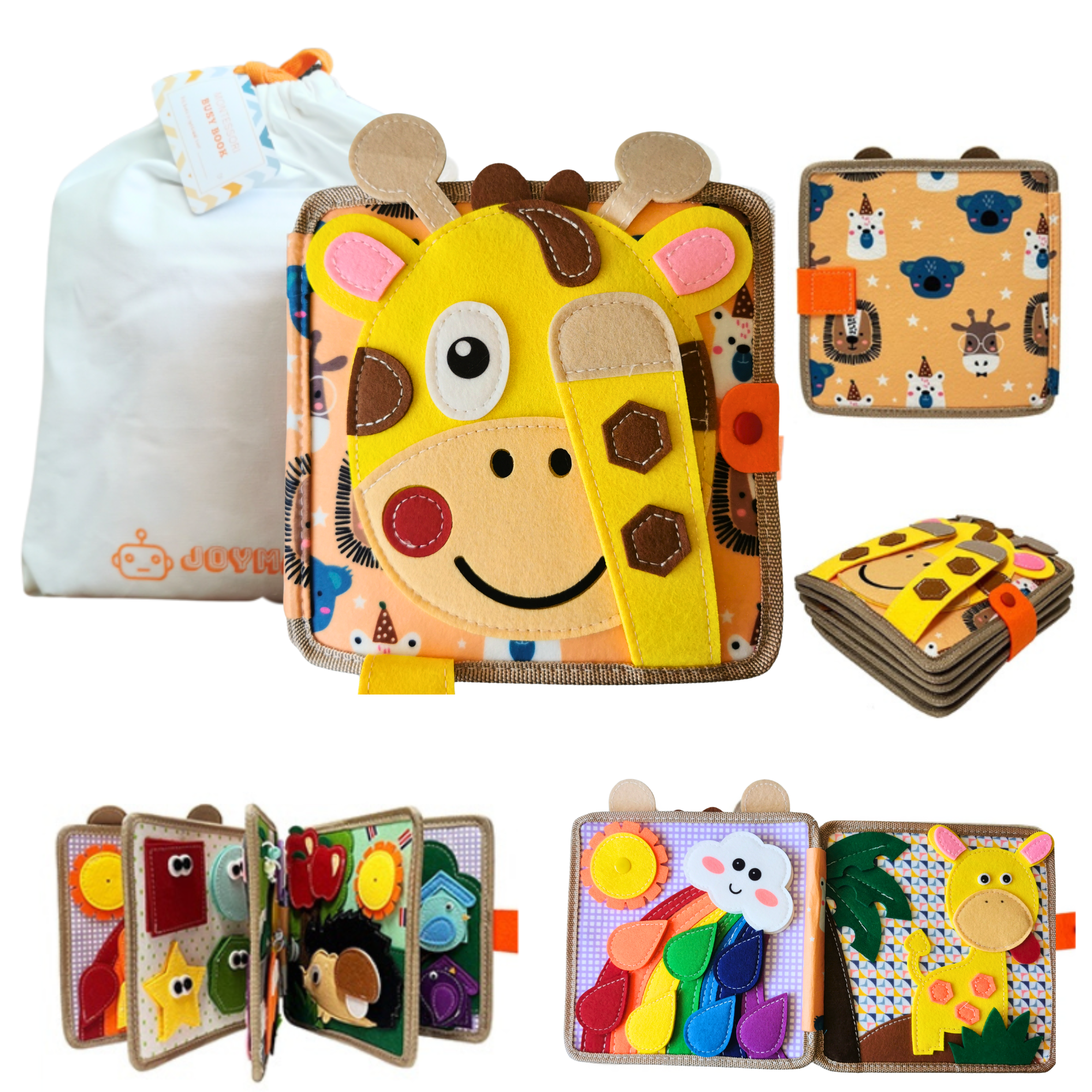 Joymaxx - Wholesale Kleurboek - Kinderen en baby - Montessori Drukbord Boek Giraffe voor Peuters1