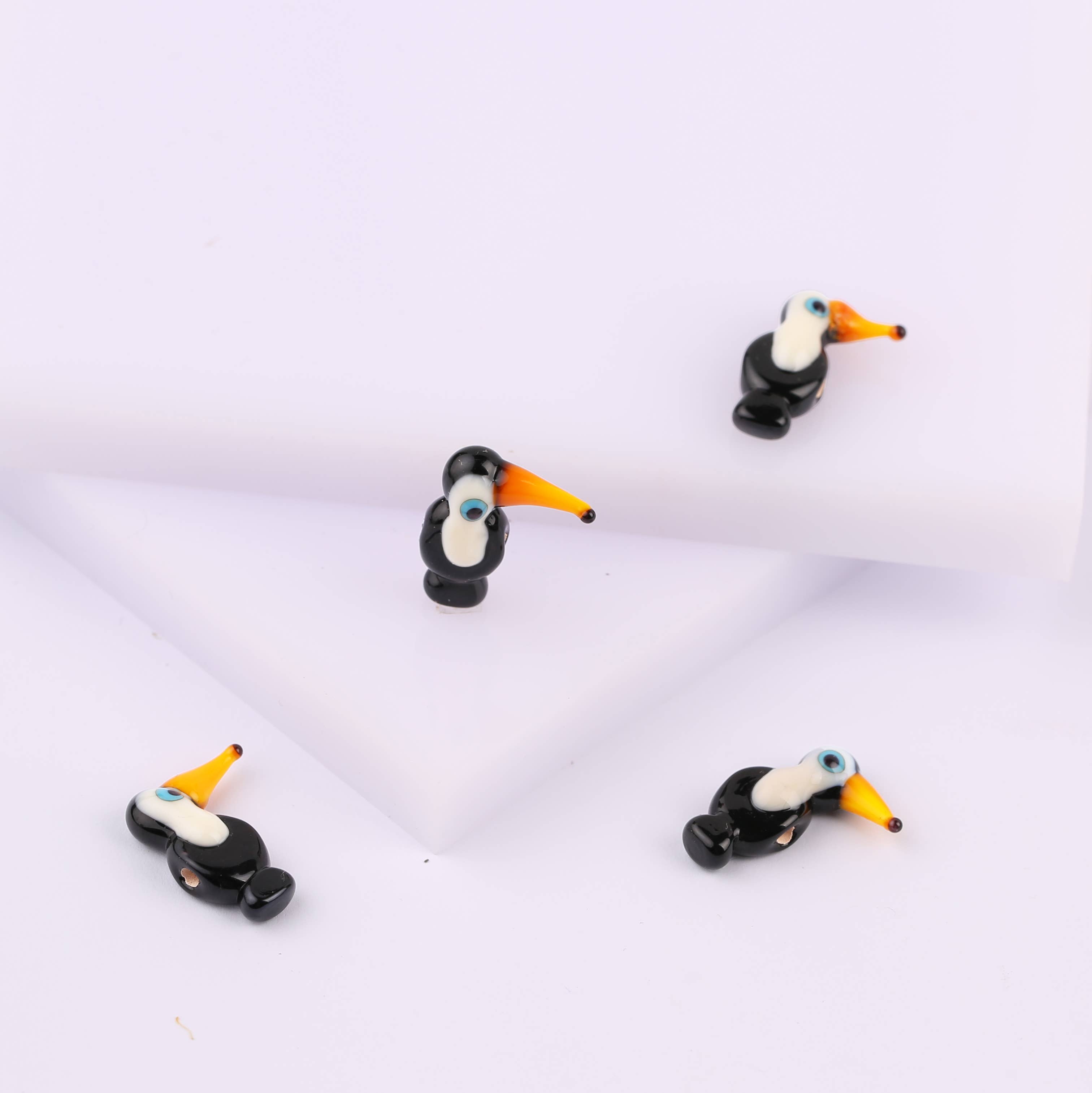 Adamodart - Wholesale Beads - Murano Glass Toucan bird bead, drilled bracelet supplies2