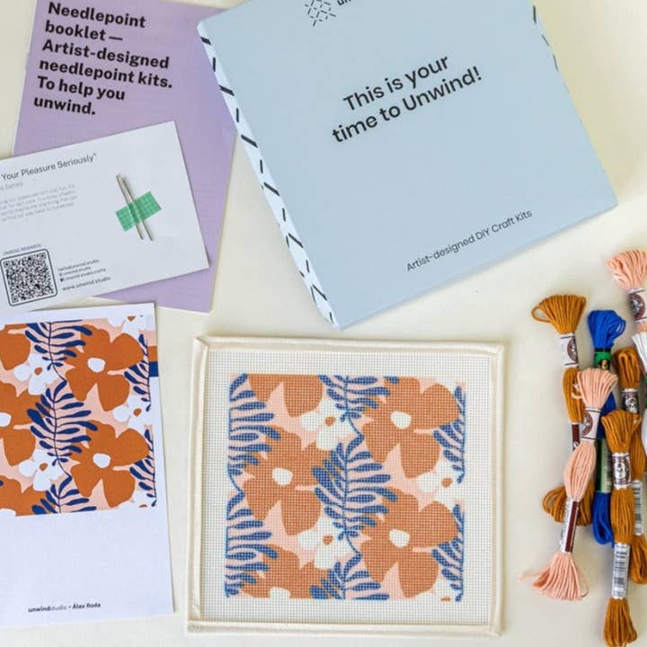 Unwind Studio - Wholesale DIY Craft Kit - Royan Sunglasses Case Needlepoint Kit1