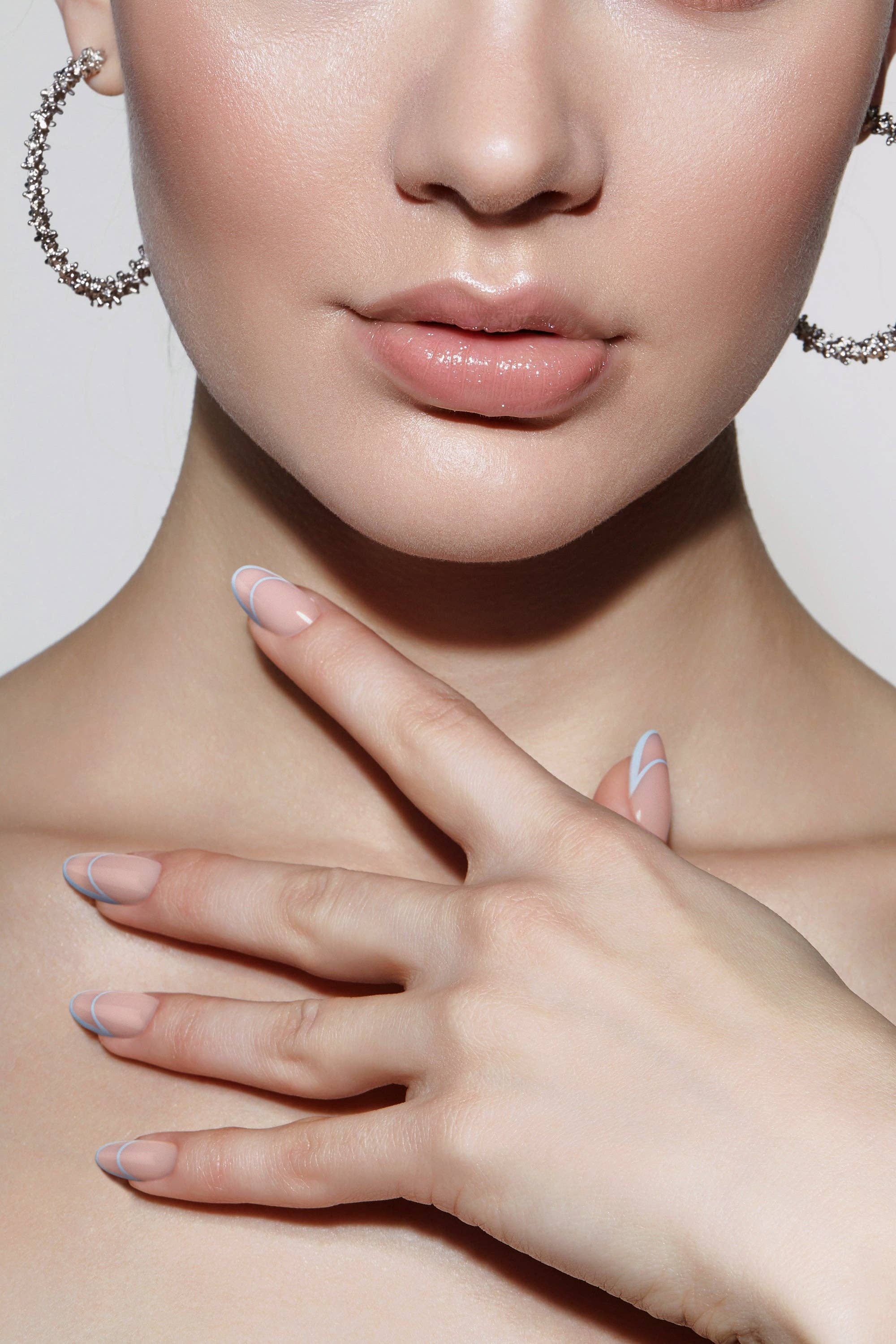 VIAI Beauty - Wholesale Press-On/Fake Nails - BONMUZ Cornflower Crescent | Soft & Durable Press-On Nails1