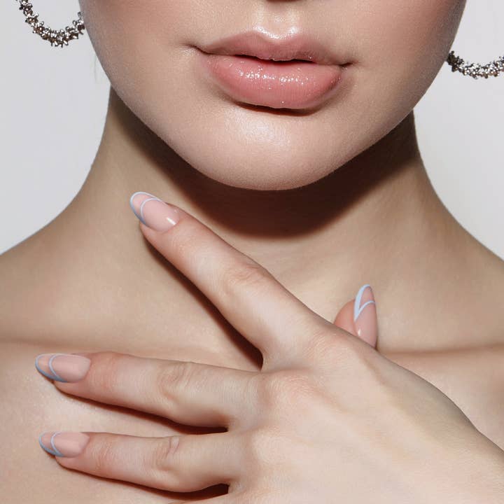 VIAI Beauty - Wholesale Press-On/Fake Nails - BONMUZ Cornflower Crescent | Soft & Durable Press-On Nails1