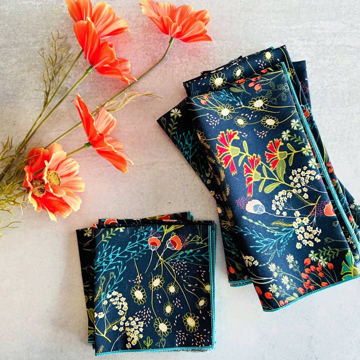 Dot and Army – Guardanapo e pano de jantar por atacado – Guardanapos Pretty Pavão, conjunto de quatro3