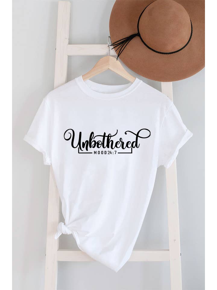 Top Avenue - Wholesale Screen Printed T-Shirt - Women's - Unbothered, Mood 24:7, Unisex Round Neck T-Shirt15