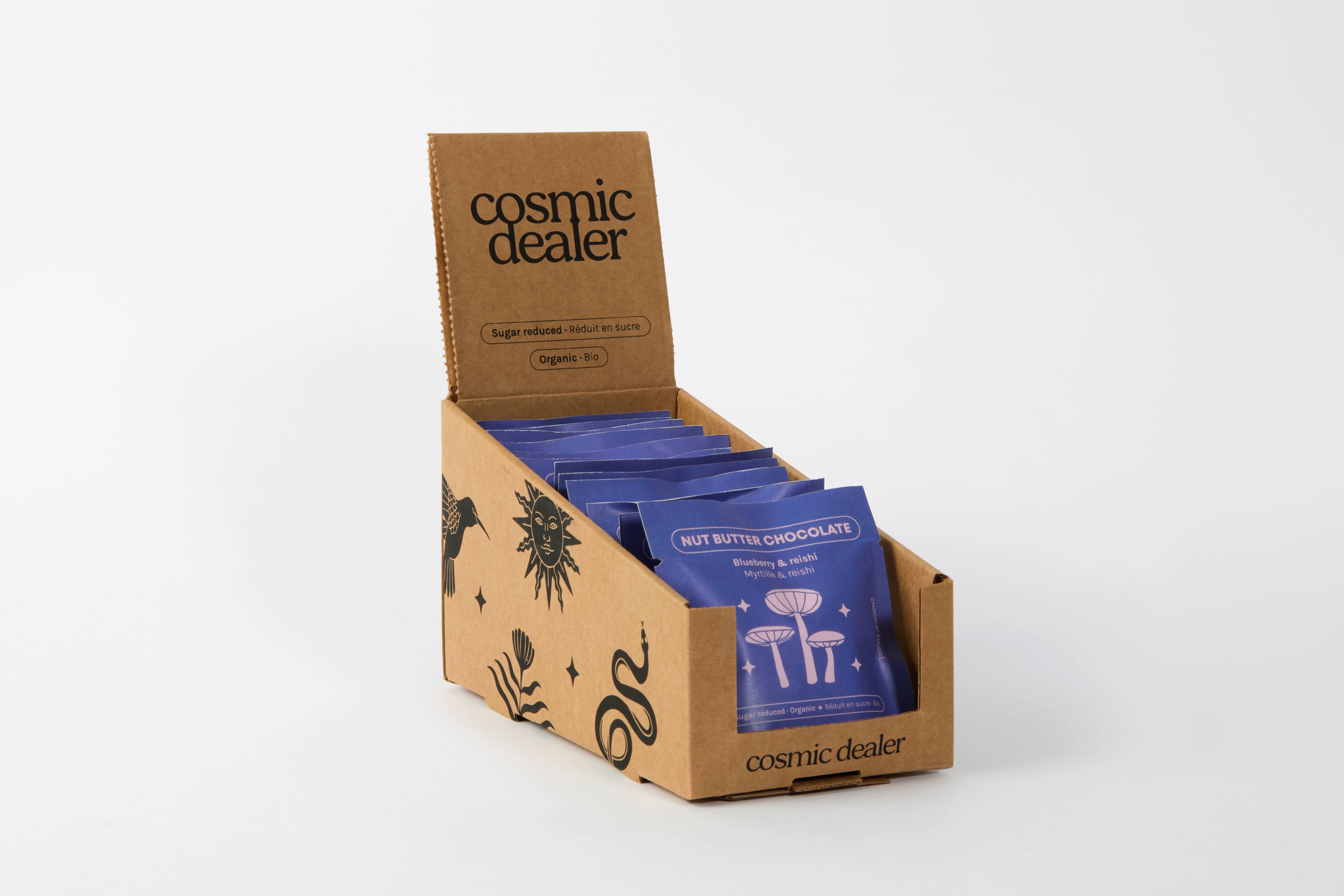 Cosmic Dealer - Wholesale Chocolate Bar - Single nut butter chocolate - Blueberry - SRP 16 unit1