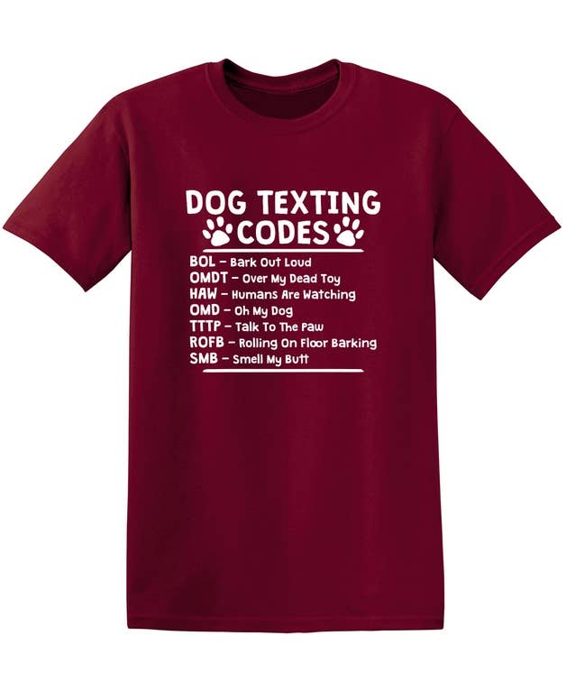 Feelin Good Tees - Wholesale Screen Printed T-Shirt - Unisex - Dog Texting Codes11