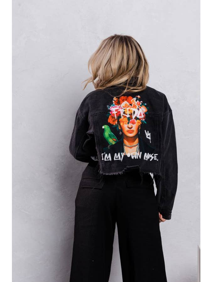 Trio Urban - Wholesale Denim Jacket - Women's - Frida Muse Crop Denim Jacket11
