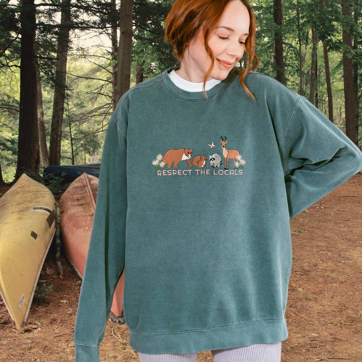 Plantiful Design Co - Wholesale Sweatshirt - Women's - Respect Local Wildlife Embroidered Sweatshirt