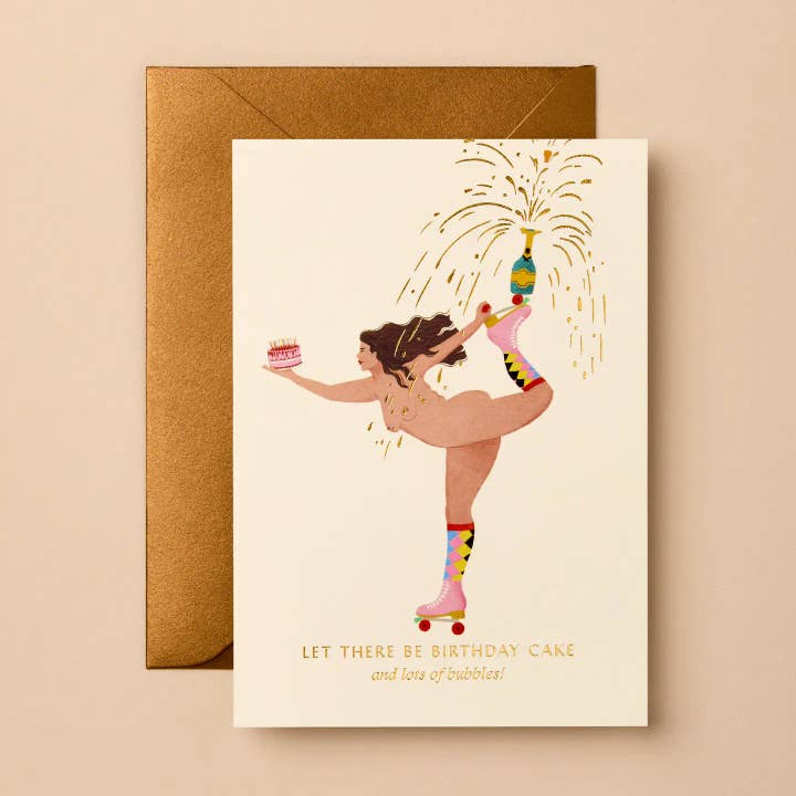 Birthday Foil Greeting Card | Eco-Friendly, Illustrated for wholesale by Gabrielle & Celine Greeting Cards USA