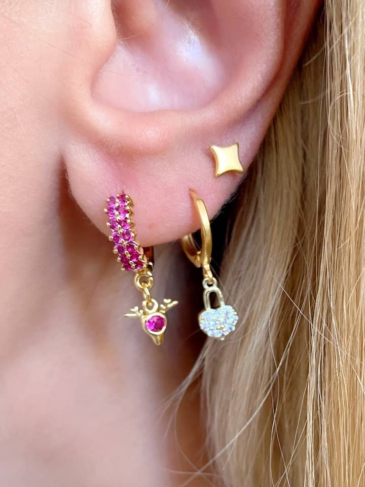 Brincos Minimal Ouro, Brincos de Natal, Brincos de Argola por atacado de Christina Christi