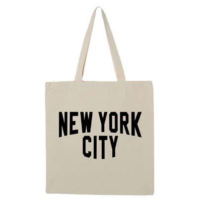 Sac fourre-tout naturel à police iconique de New York pour la vente par Happy Place by Lola Star
