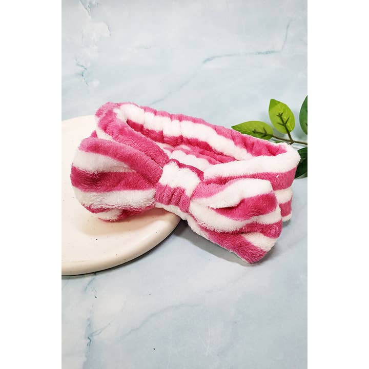 Funteze - Wholesale Spa Headband - Mix Pink Pattern Bow Spa Headband