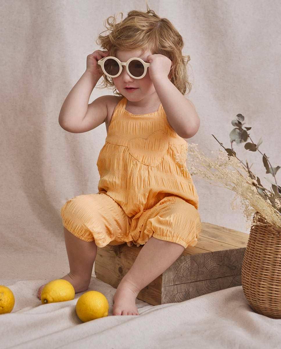 Yellow Baby Girl's Boob with Heart Embroidery for wholesale on Faire2