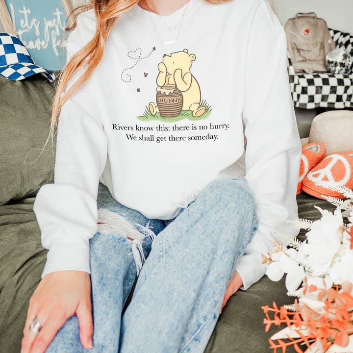 Keen Bee Studio - Wholesale Graphic Sweatshirt - Women's - Winnie-The-Pooh Sweatshirt – Cozy Reading Sweatshirt1