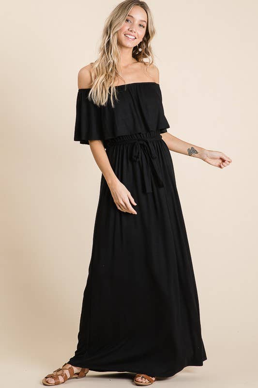 lovely melody - Wholesale Dress - Women's - LMD5025-Rayon Jersey Off the Shoulder Maxi Dress13