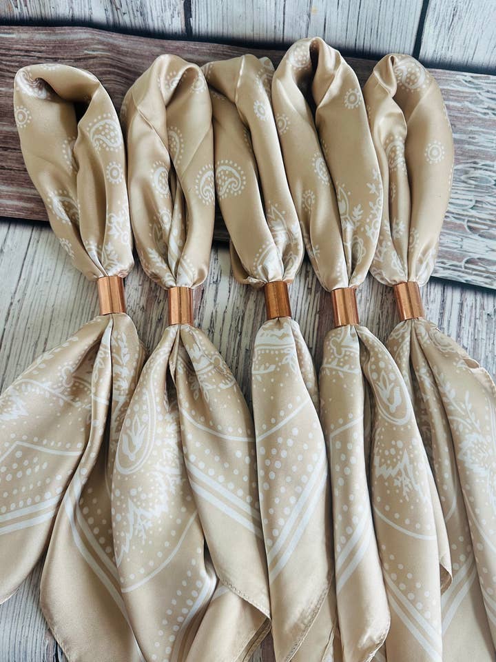 Champagne Paisley Wild Rag for wholesale by Boots Are My Roots