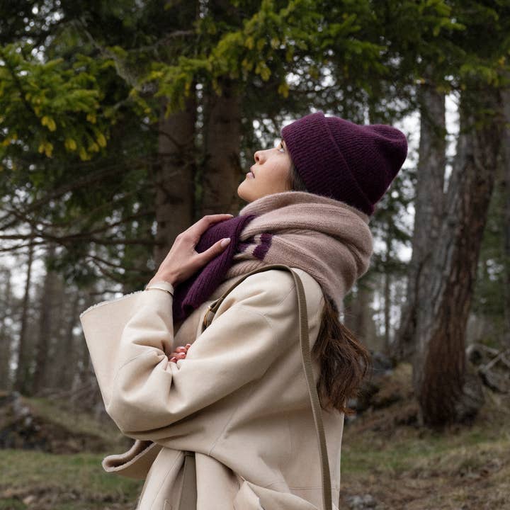 Maradji - Wholesale Scarf - Women's - MAXI SCARF ALPACA WOOL FROST MOCHA FIG2