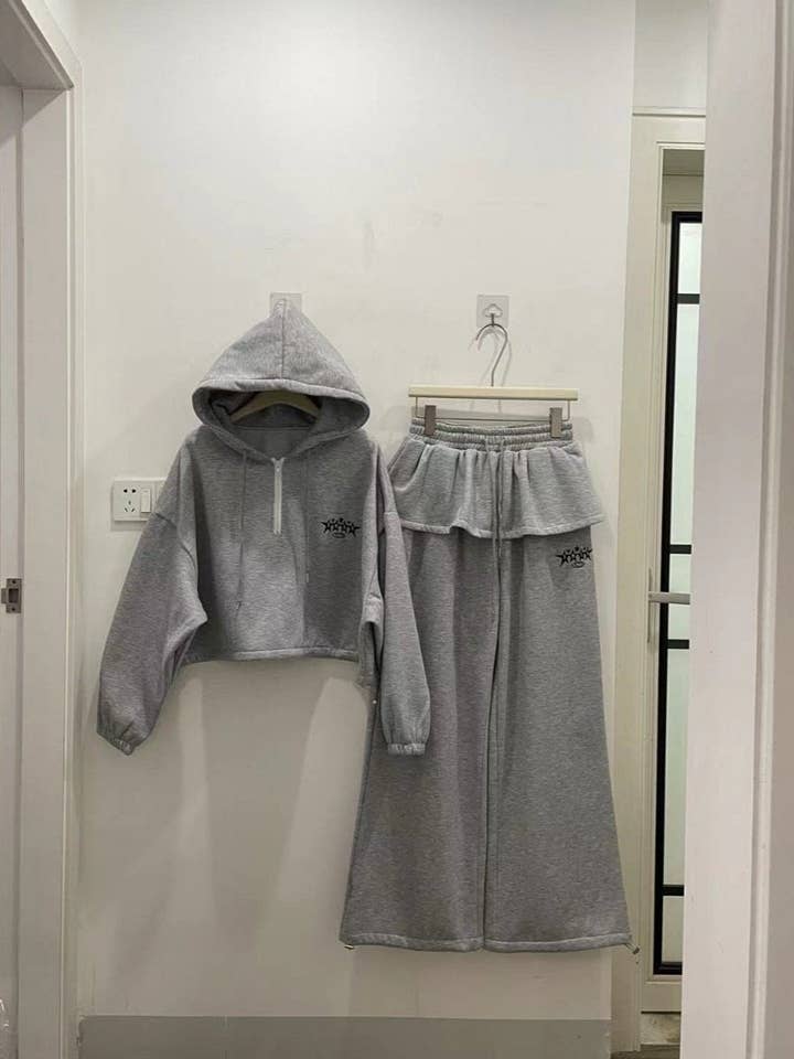 Little Light - Wholesale Lounge Set - Women's - Cozy Layer Ruffle Hoodie Set3