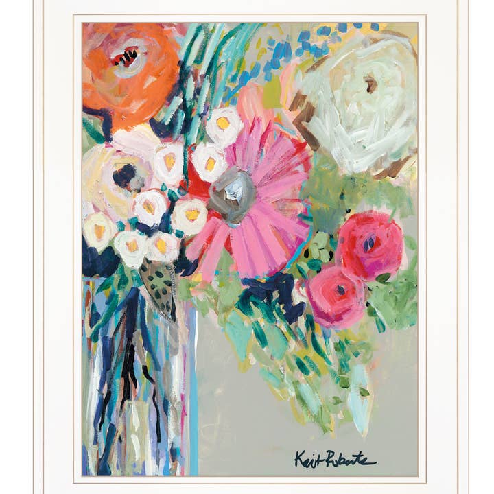 "From Mrs. Hazel's Garden" by Kait Roberts White Framed Art for wholesale by Trendy Decor 4U