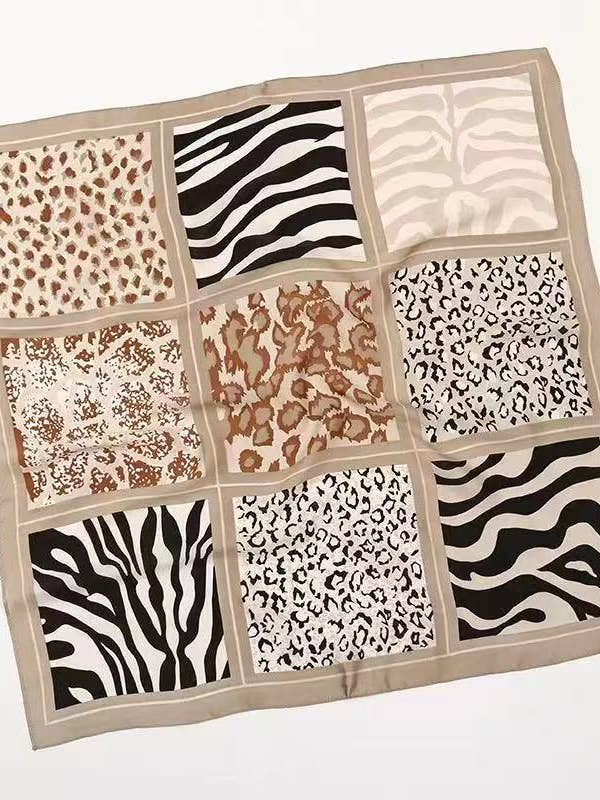 Graphic Jungle Square Scarf – Silk Effect 70x70 for wholesale by COSMOS