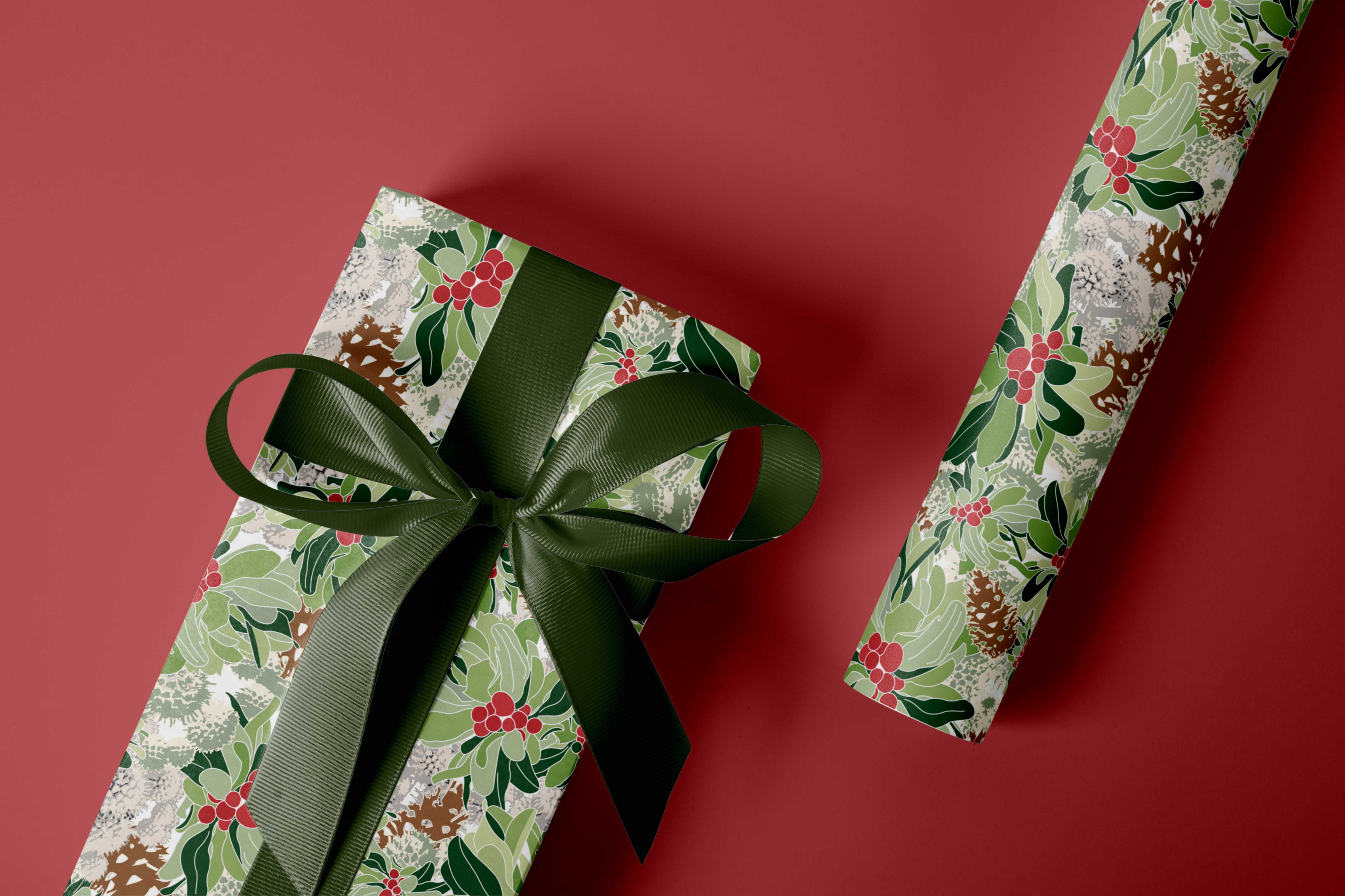 Kartoti Designs - Wholesale Wrapping Paper Roll - Mistletoe Christmas Wrapping Paper2