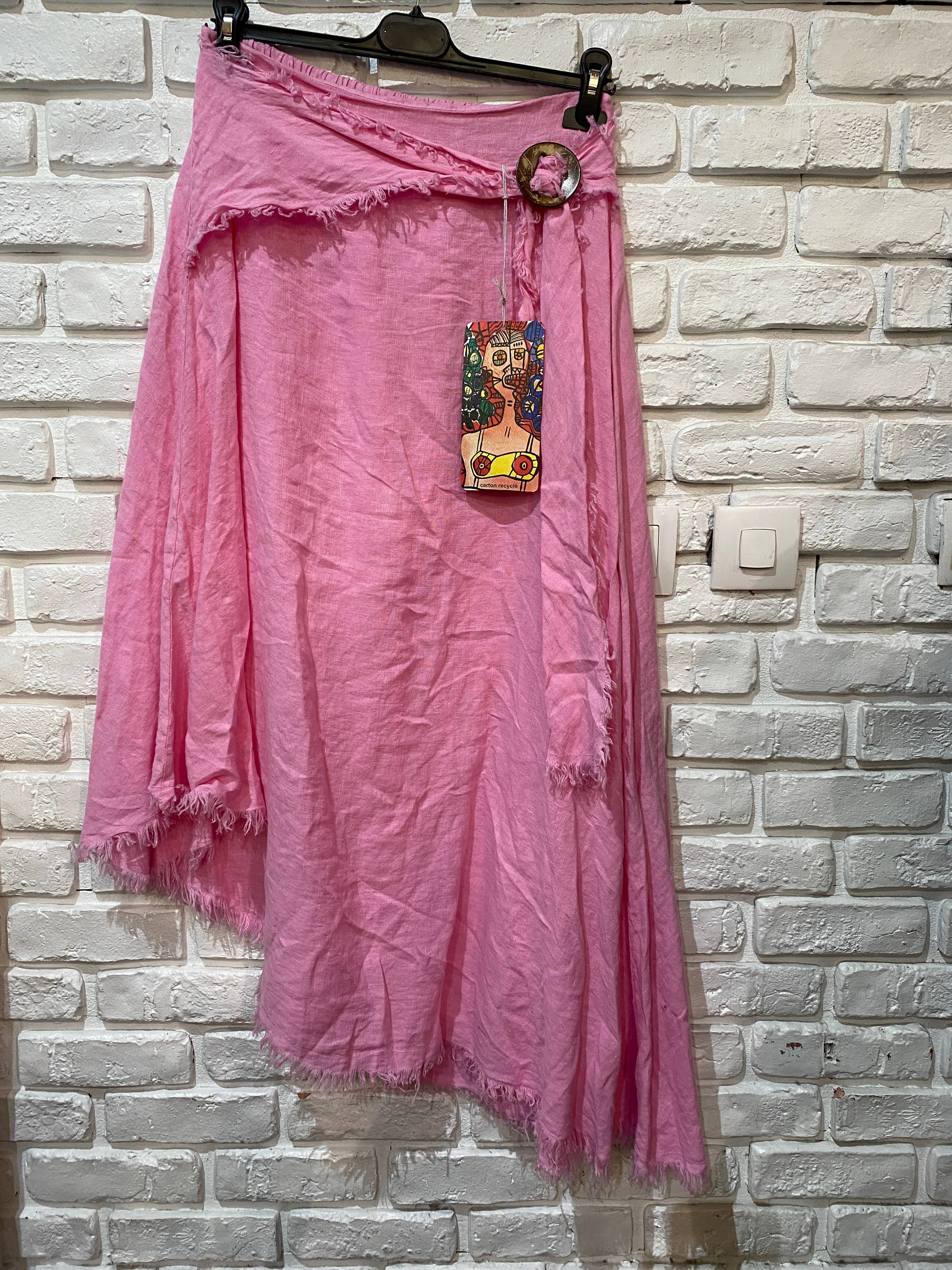 la maison des fibres naturelles - Wholesale Skirt - Women's - Linen skirt with drawstring 1013 100% linen23