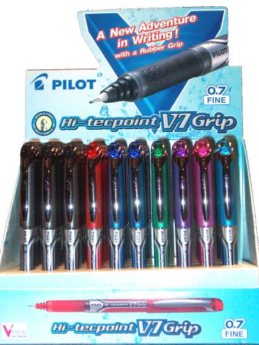 Stylo à bille roller à encre liquide, Hi-tecpoint V7, Fin, Pack de 60 pour la vente par Pilot