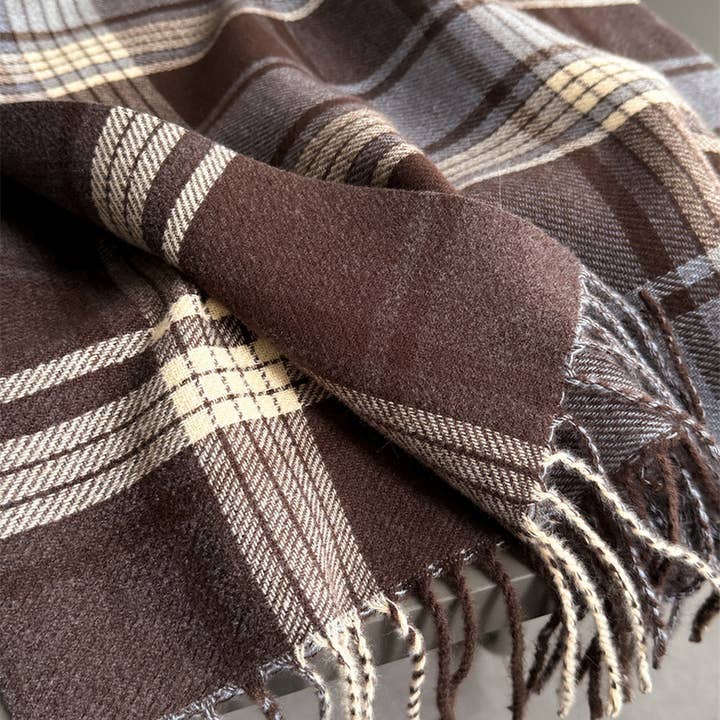 DOUBLJU - Wholesale Scarf - Women's - GENTLE RETRO TASSEL SAND WARM SCARF_CWASC030586