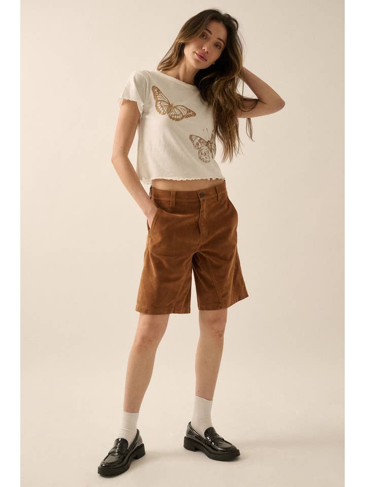 Ivoor Vlindertjes Afgeknipte Slab-Rand Grafische Baby T-shirt voor groothandel op Faire3