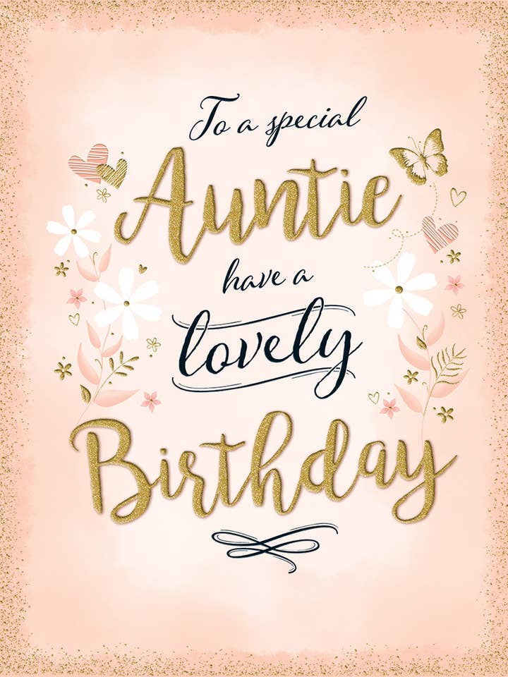 Verjaardagskaart, Tante, Bloemen Op Perzik voor wholesale door Piccadilly Greetings