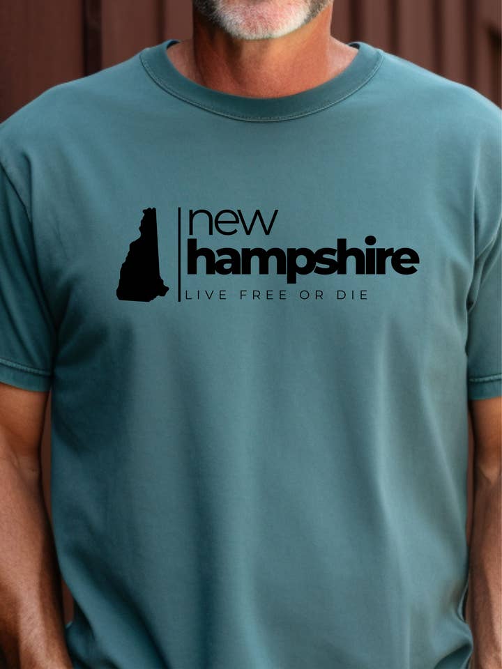 Boulder Impressions - Wholesale Screen Printed T-Shirt - Unisex - NH Live Free or Die- T-Shirt