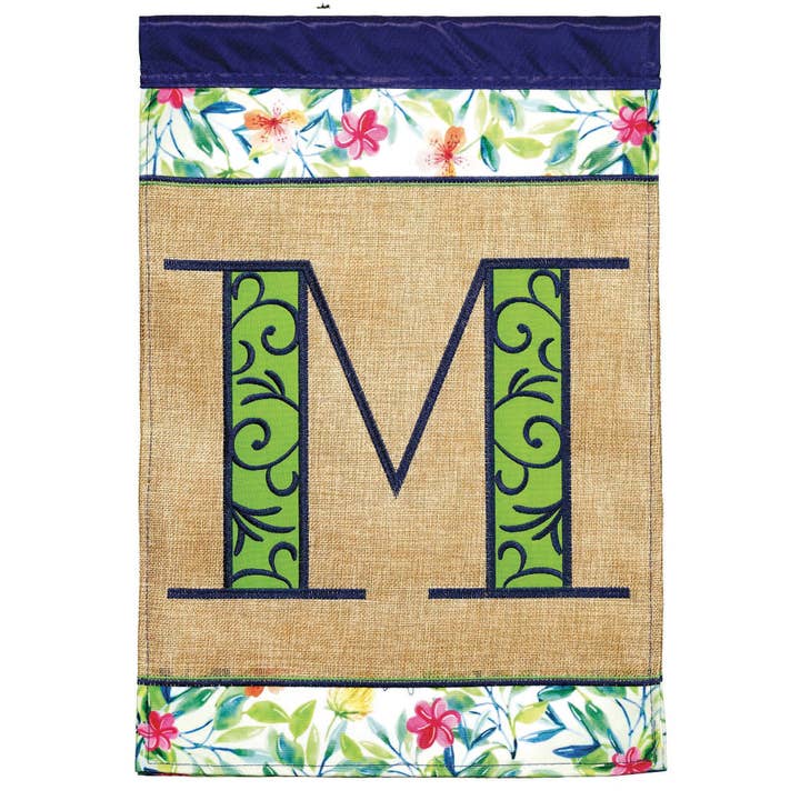 FLG DAPP MONOGRAM M SPRING BLAP/PRT GRDN for wholesale by Cottage Garden